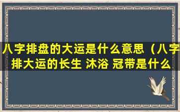 八字排盘的大运是什么意思（八字排大运的长生 沐浴 冠带是什么意思）